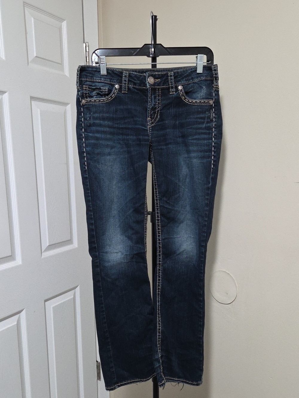 Silver Jeans Aiko Dark Blue Straight Leg Women's Jeans